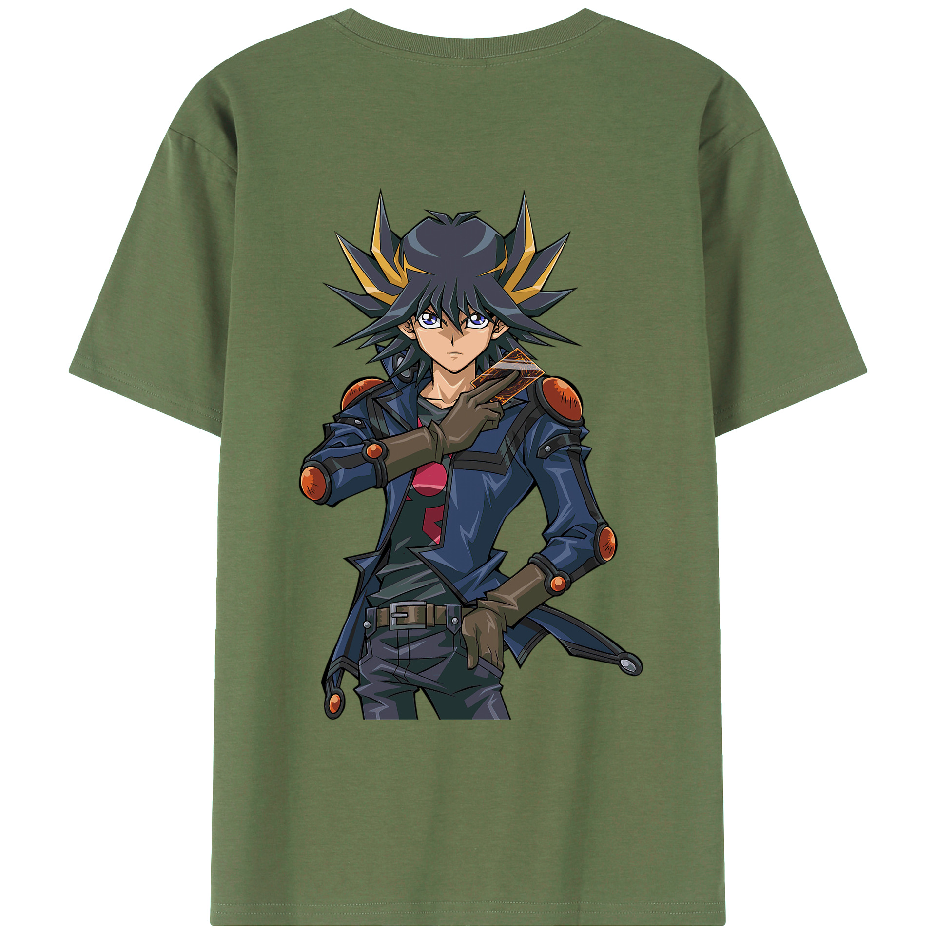 （画像用） 遊☆戯☆王 Yu-Gi-Oh! 綿100％ メンズ半袖Tシャツ（バックプリント） 通気性
